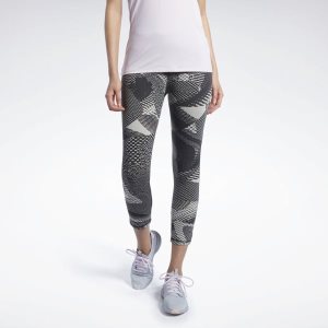 Reebok Lux 3/4 2.0 - Geo Static Tights Damen - Schwarz - DE 574-WJB